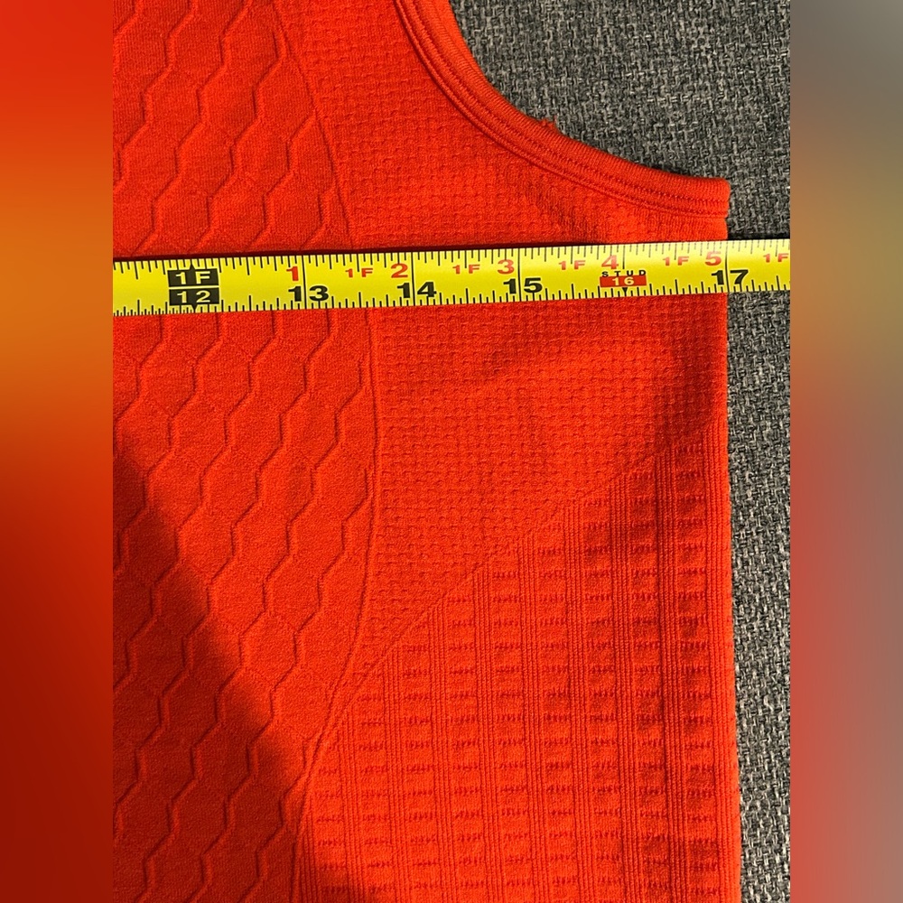 Athleta Women's Sleeveless Textured Yoga Stretchy Top Orange Women’s Size M - Picture 11 of 14